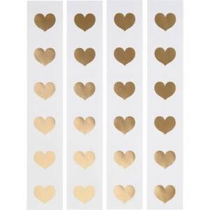 Gold Foil Heart Circle Stickers