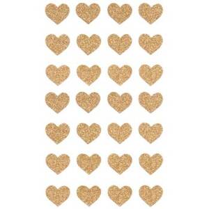 Gold Glitter Heart Stickers