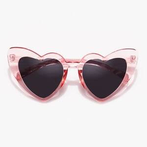 Clear Pink Heart Sunglasses