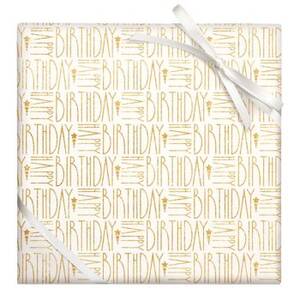 Happy Birthday Gold Glitter Wrapping Paper