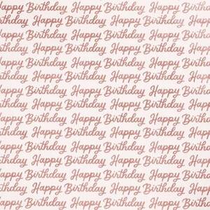 Pink Glitter Happy Birthday Wrapping Paper
