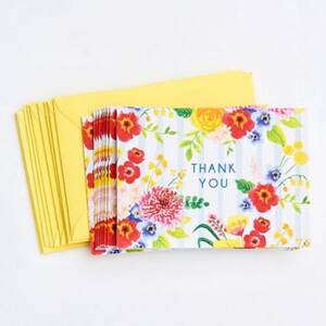 Floral Stripe Thank You Card Set