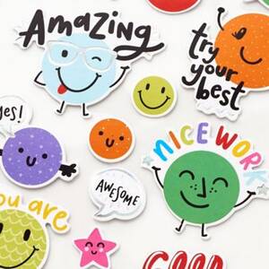 Encouragement Happy Face Stickers