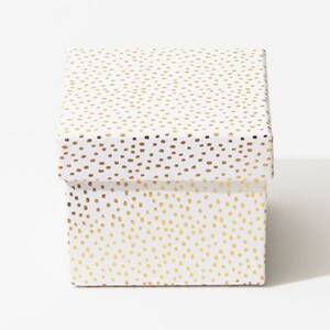 Gold Flurry Dots On White Medium Gift Box