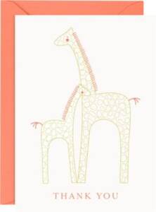 Baby Giraffe Thank You Card Set