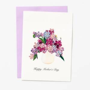 Quilling Violet Bouquet Mother's Day Card