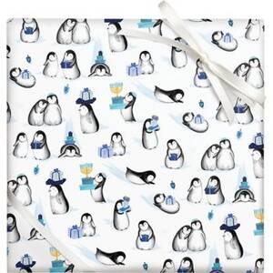 Hanukkah Penguins Wrapping Paper