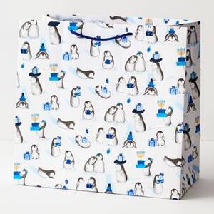 Hanukkah Penguins Large Gift Bag