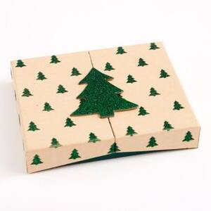 Green Glitter Tree Gift Card Box