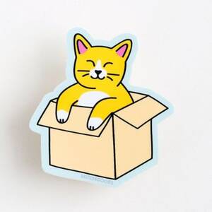 Cat in Box Sticker
