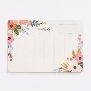Floral Lively Floral Weekly Desk Notepad