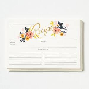 Floral Recipe Cards