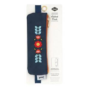 Blue Evelynn Embroidered Notebook Pouch