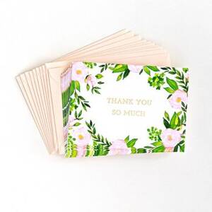 Pink Floral Thank You Card Set