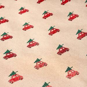Glitter Cars with Trees Wrapping Paper