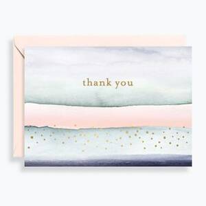 Watercolor Layers Thank You Card Set