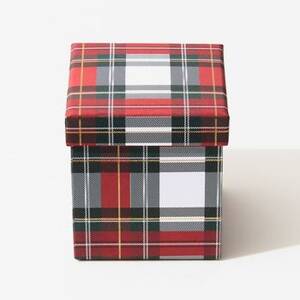 Holiday White Stewart Tartan Medium Gift Box