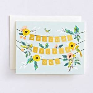 Welcome Little One Banner Baby Card