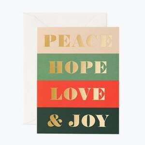 Striped Peace & Joy Holiday Card Set