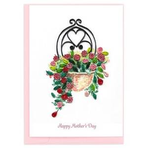 Quilling Flower Basket Mother's Day Card