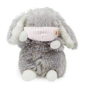 Gray Bunny With Face Mask Plush