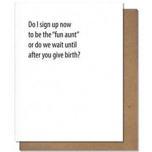 Fun Aunt New Baby Card