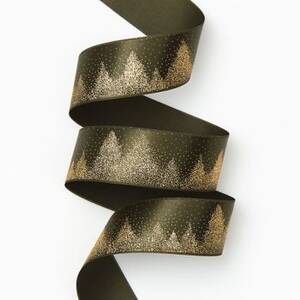Gold Forest Satin Wide Ribbon