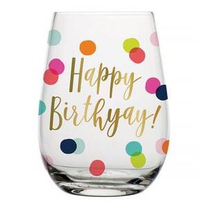 Birthday Confetti Wine Glass