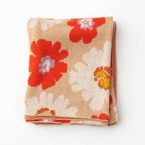 Bold Floral Knitted Throw Blanket