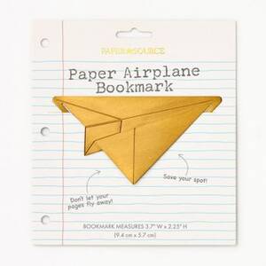 Paper Airplane Brass Bookmark