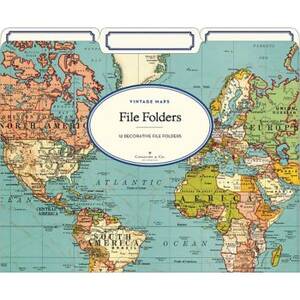 World Map File Folders