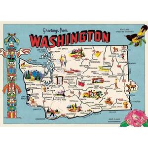 Washington Map Flat Wrap