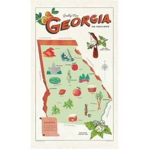 Georgia Map Tea Towel