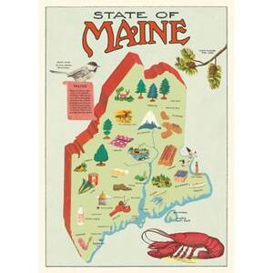 Maine Map Flat Wrap