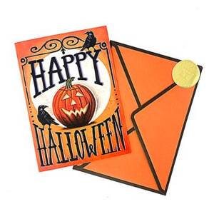 Pumpkin And Crows Halloween Card