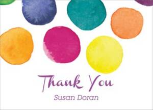 Watercolor Dots Baby Thank You Notes