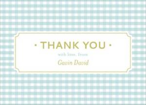 Gingham Boy Baby Thank You Notes