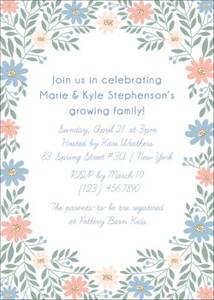 Flowers and Leaves Baby Shower Invitation