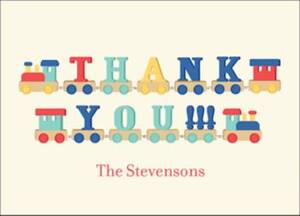 Toy Train Baby Thank You Notes