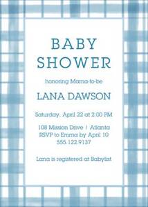 Plaid Baby Shower Invitation