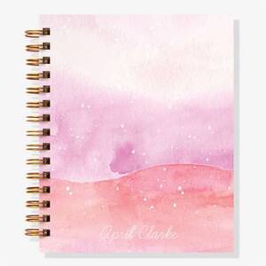 12-Month Pink Watercolor Custom Planner