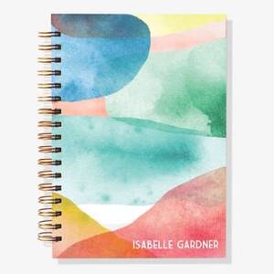 12-Month Soft Shapes Watercolor Custom Planner