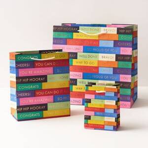 Colorful Stripe Congrats Gift Bags