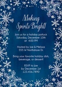 Painted Snowflakes Holiday Party Invitation