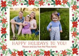 Micro Floral Border Holiday Photo Card