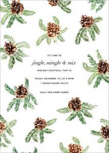 Painted Pine Cones Holiday Party Invitation