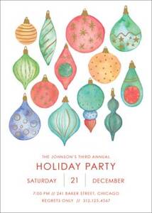Ornaments Watercolor Party Invitation