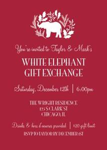 White Elephant Holiday Party Invitation