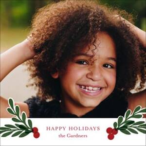 Holly Berries Holiday Photo Card