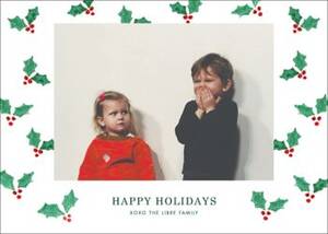 Holly Frame Holiday Photo Card
